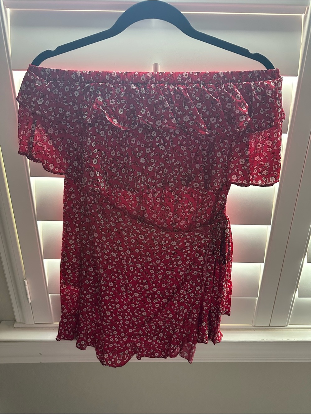 Vici Red Floral Ruffle Mini Dress